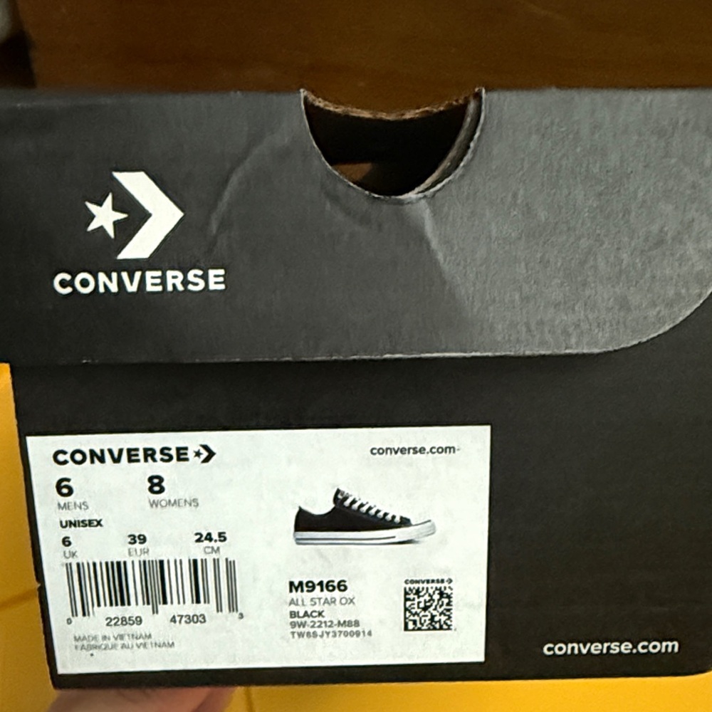 Converse All Star OX Black Unisex Sneakers men’s 6, women’s 8